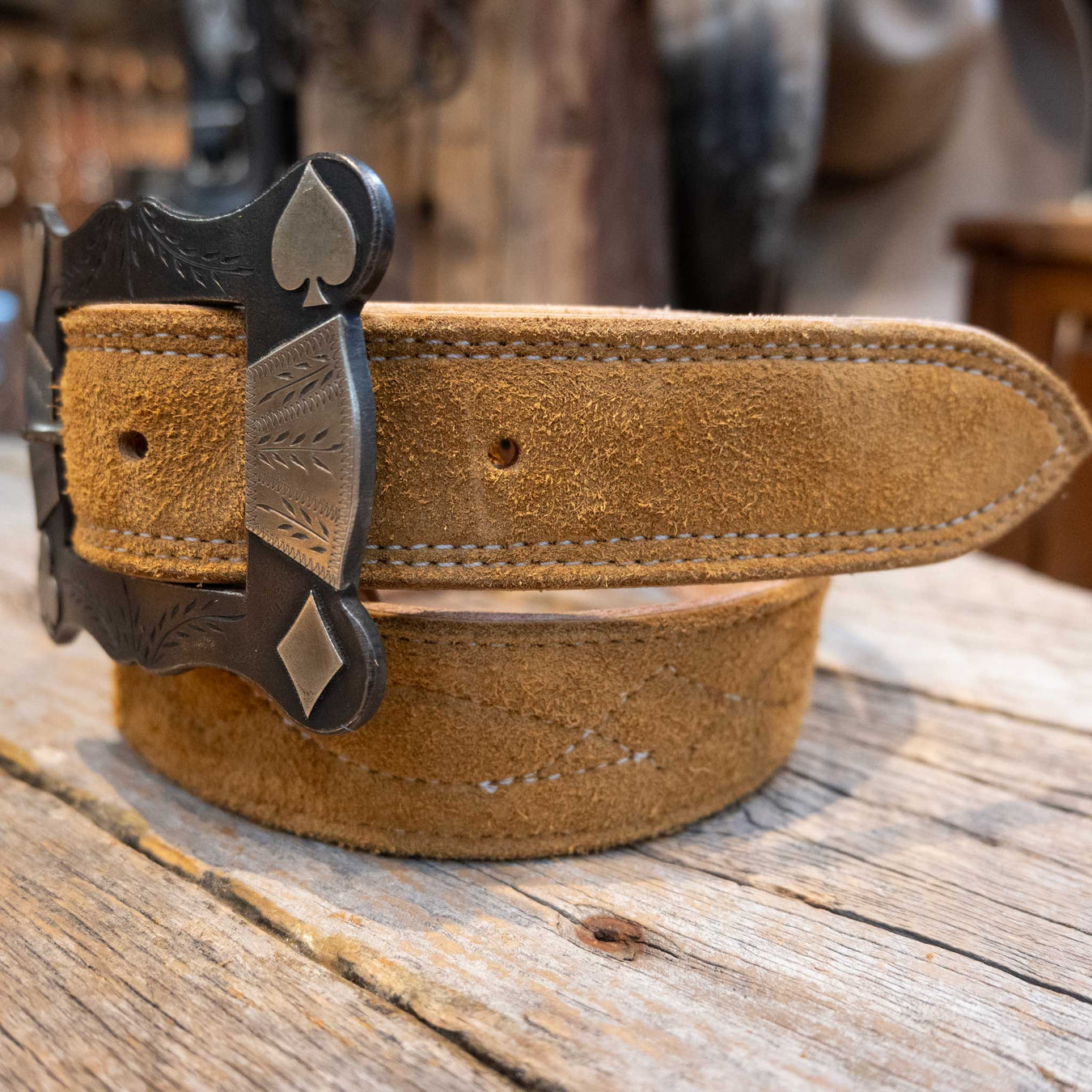 Handmade Sunset Yellow Roughout Belt MEN - Accessories - Belts & Suspenders Yoder Leather Co.