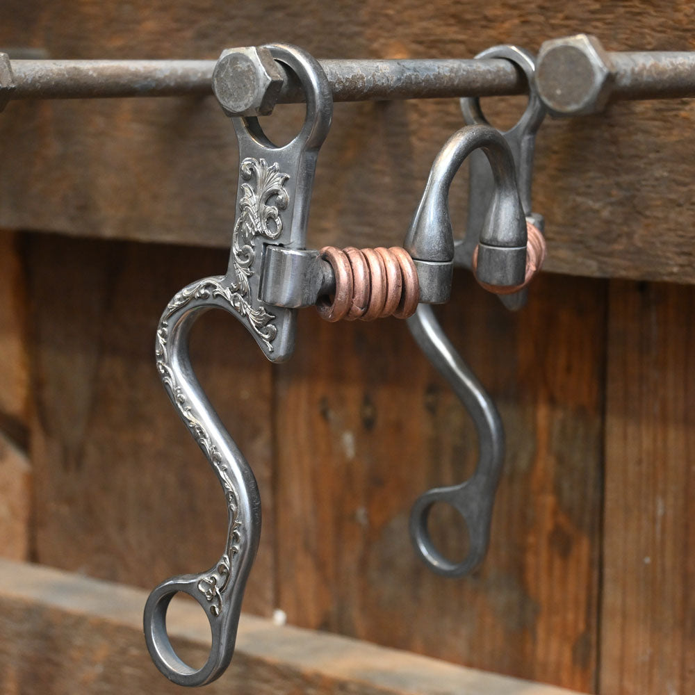 Josh Ownbey Cowboy Line - Hinge - Silver Mounted 7 1/2" Correction with Copper Rings JO172 Tack - Bits, Spurs & Curbs - Bits Josh Ownbey Cowboy Line   