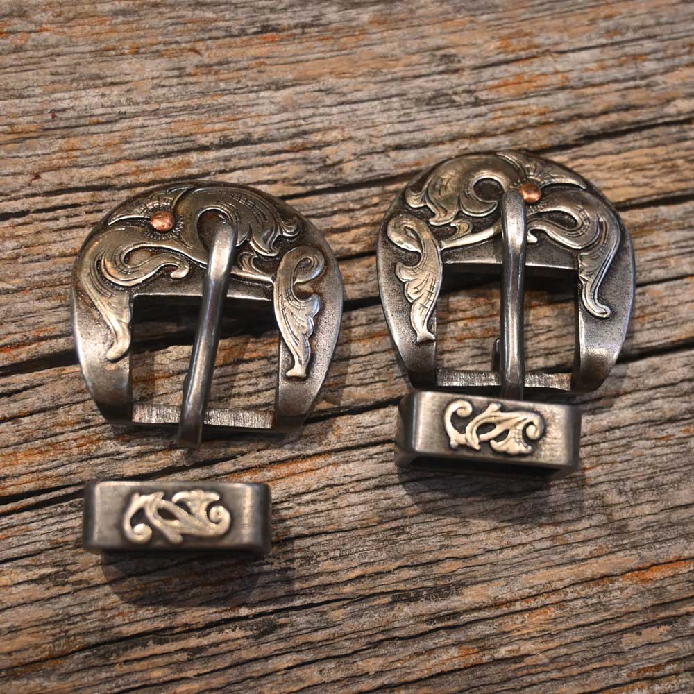 Silver Mounted Pair 1/2" Headstall Buckles by Kerry Kelley _CA1140 Tack - Conchos & Hardware Kerry Kelley