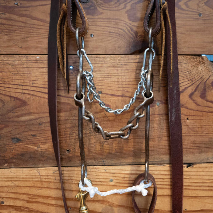 Old Cowboy Tack Circle Gag Chain Bridle Rig