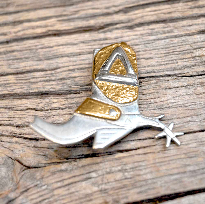 Vintage Two-Tone Cowboy Boot Pin WOMEN - Accessories - Jewelry - Pins & Pendants Teskey's