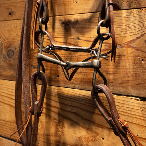 Sliding Gag Snaffle with all NEW leather Bridle Rig Sale Barn MISC