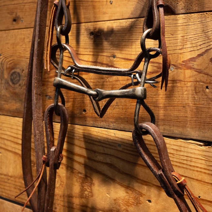 Sliding Gag Snaffle with all NEW leather Bridle Rig Sale Barn MISC