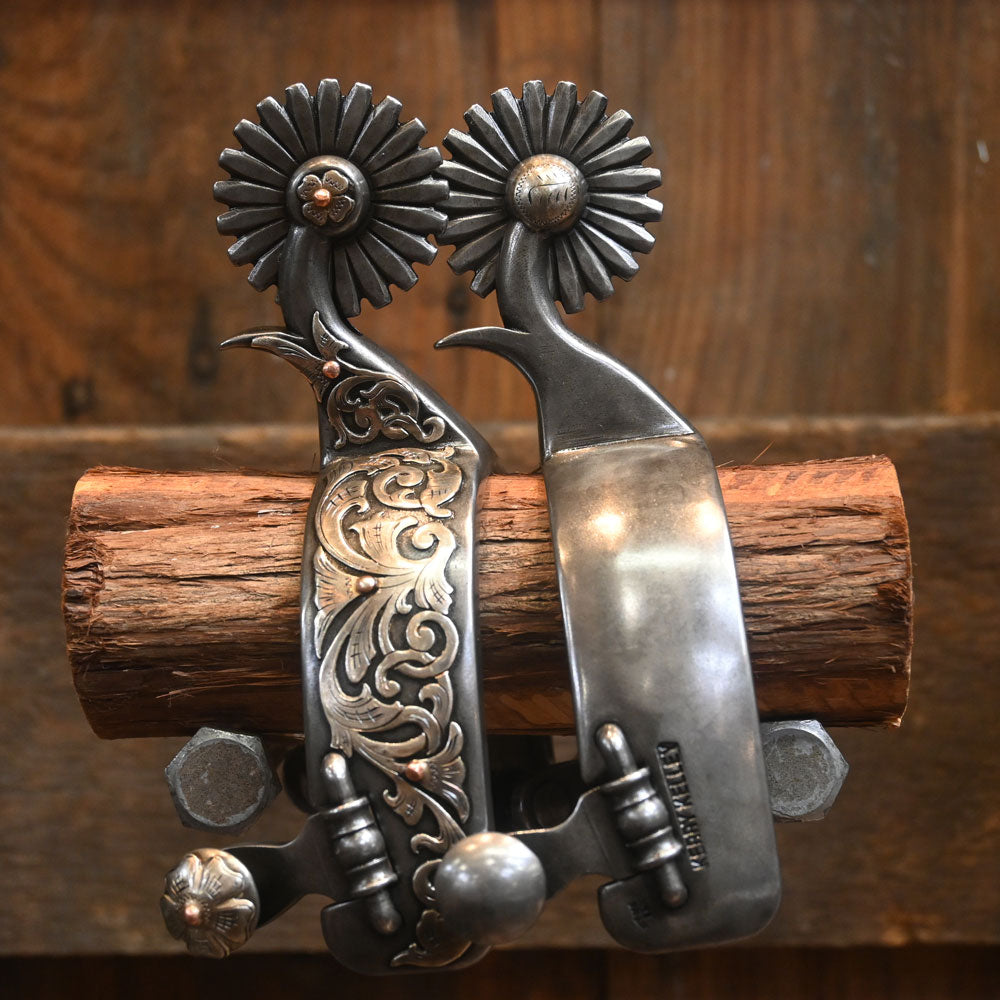 Kerry Kelley's Mens Silver Mounted Spurs SPUR713 Tack - Spurs Kerry Kelley   