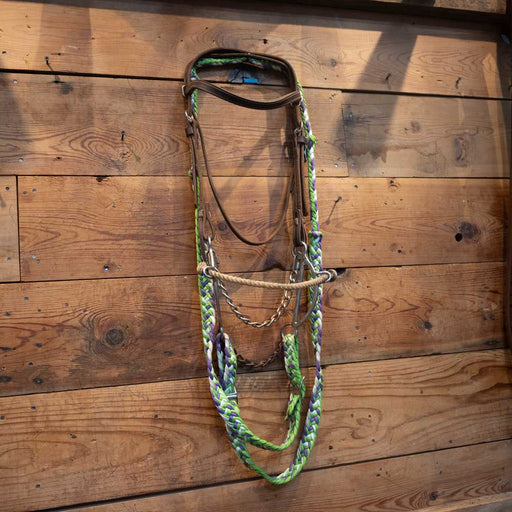 Rope Nose Side Pull with Barrel Reins Sale Barn MISC