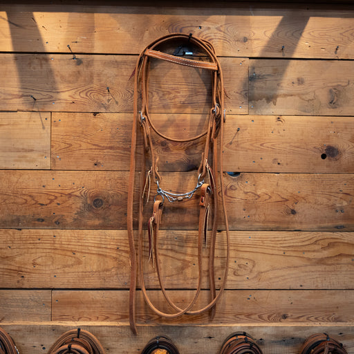 CHS Mormon Twisted Snaffle Rig w/Roller Tack - Training Cow Horse Supply