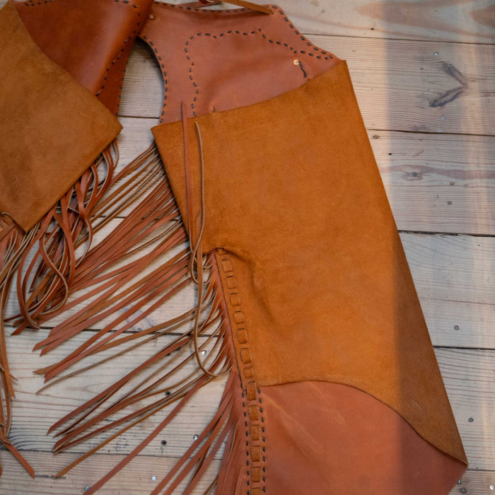 Gavyn McKelvey Roughout Stepthrough Chaps Tack - Chaps & Chinks Gavyn Mckelvy