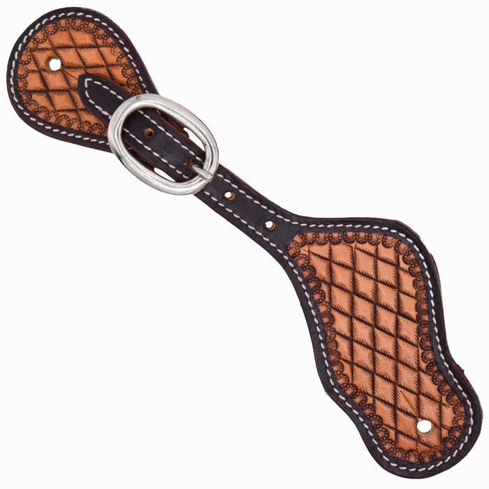Teskey's Diamond Small Seed Bordered Spur Straps Tack - Spur Straps Teskey's Ladies