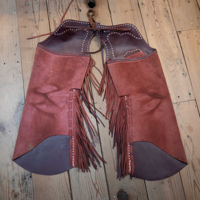 Used McCarty Roughout Stepthrough Chaps w/ B. Mauney Hardware Tack - Chaps & Chinks Mccarty Leather