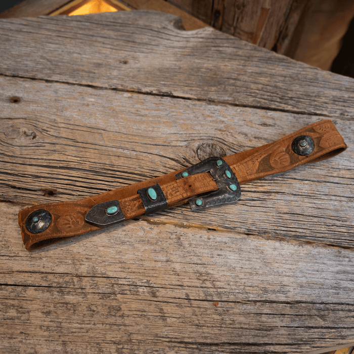 1930's-40's 25" Belt with Turquoise Buckle