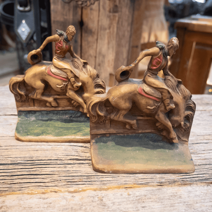 1950's Raffia Collection Bucking Horse Bookends