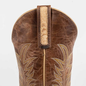 Anderson Bean Men's Tan Vintage Bruciato Full Quill Ostrich Boot MEN - Footwear - Exotic Western Boots Anderson Bean Boot Co.   