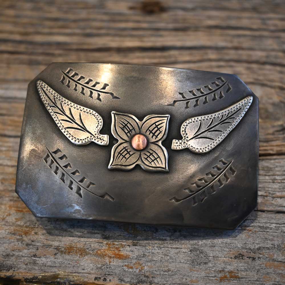 Turtle Jones - Silver Mounted Flower Buckle _CA1171 ACCESSORIES - Additional Accessories - Buckles Turtle Jones