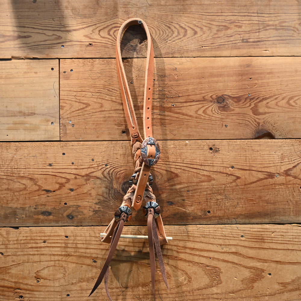 Joe Hipp Braided Leather Headstall with Cheek Ring and Headstall Buckle JHL042 Tack - Headstalls Joe Hipp