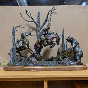 "Train Wreck" Bronze Sculpture By Vic Payne