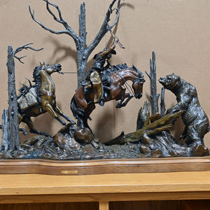 "Train Wreck" Bronze Sculpture By Vic Payne