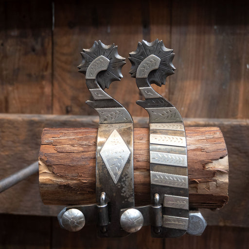 Pat Ray Castleberry Silver Mounted Spurs Tack - Spurs Pat Ray Castleberry