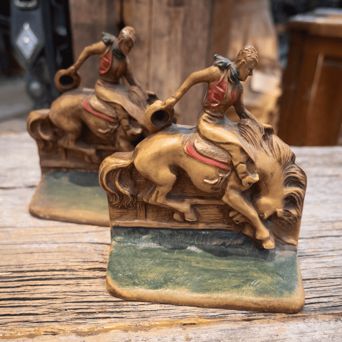 1950's Raffia Collection Bucking Horse Bookends