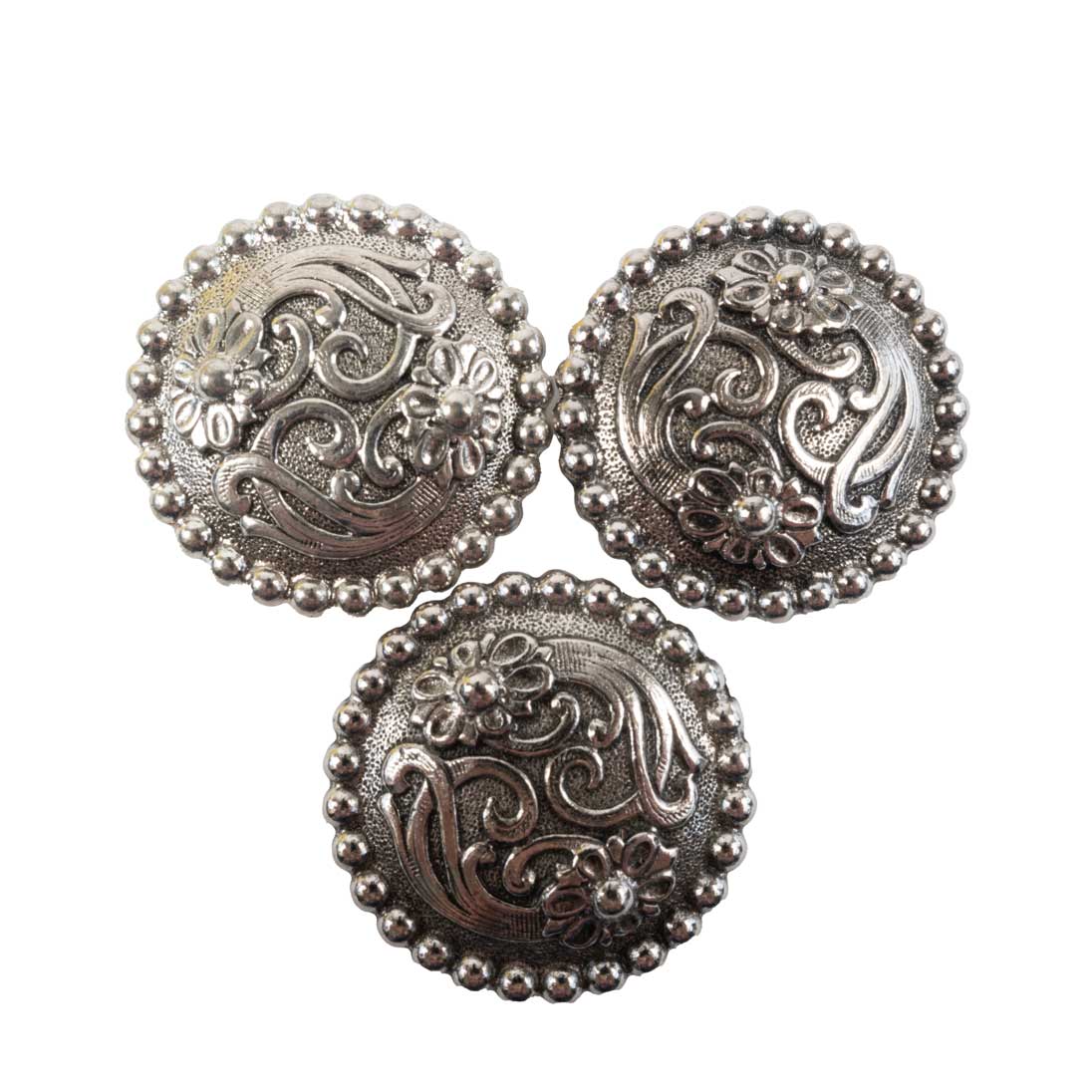 New Floral Set Of 3 1 1/2" Conchos Sale Barn MISC   