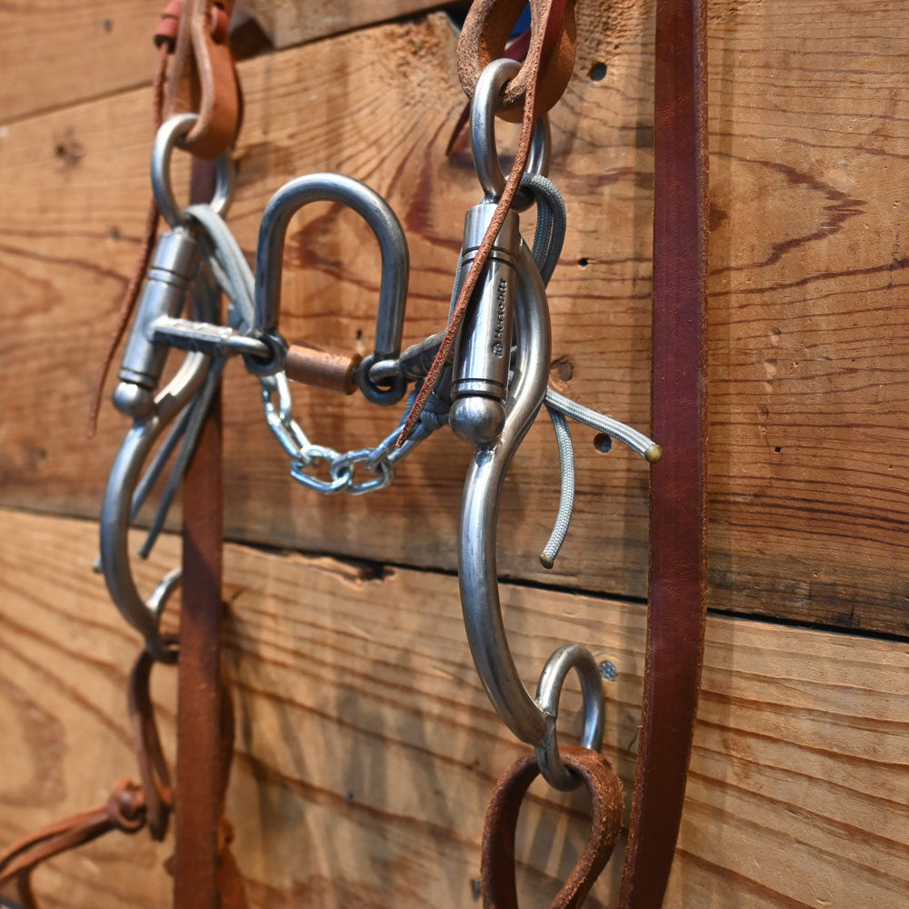 Bridle Rig - HORSEBITS - 3 piece Rebar - Loose Port -Roller Bit RIG984 Tack - Rigs Horse Bits