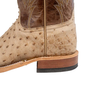 Anderson Bean Men's Tan Vintage Bruciato Full Quill Ostrich Boot MEN - Footwear - Exotic Western Boots Anderson Bean Boot Co.   