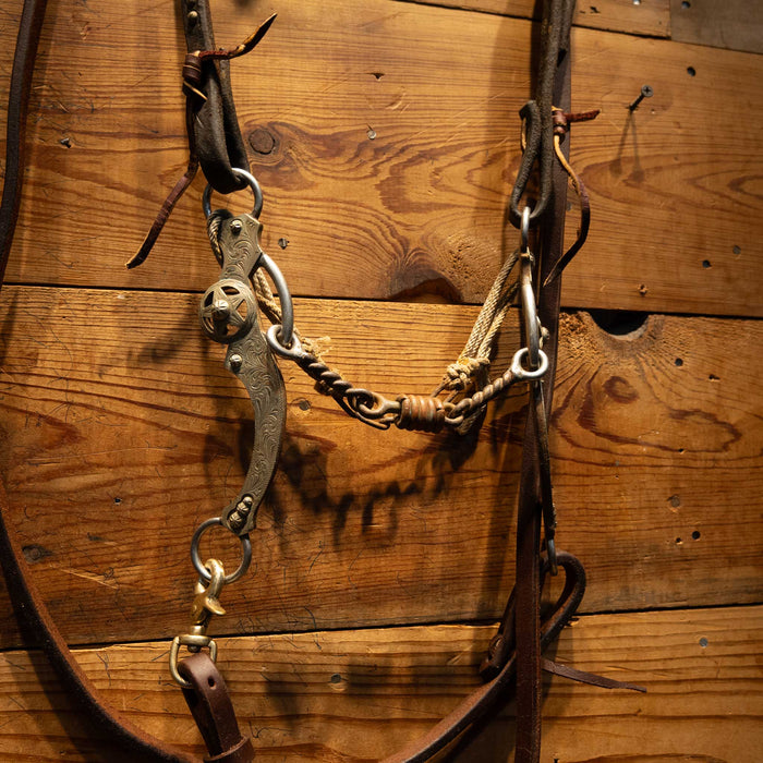 Silver engraved Cheeks w/3 Piece Dogbone Bit Sale Barn MISC