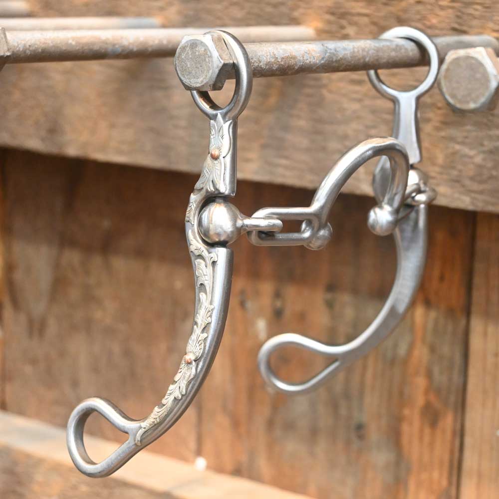 Kerry Kelley 65 12 - Ported Chain - Floral Silver Mounted Bit KK1067 Tack - Bits, Spurs & Curbs - Bits Kerry Kelley   