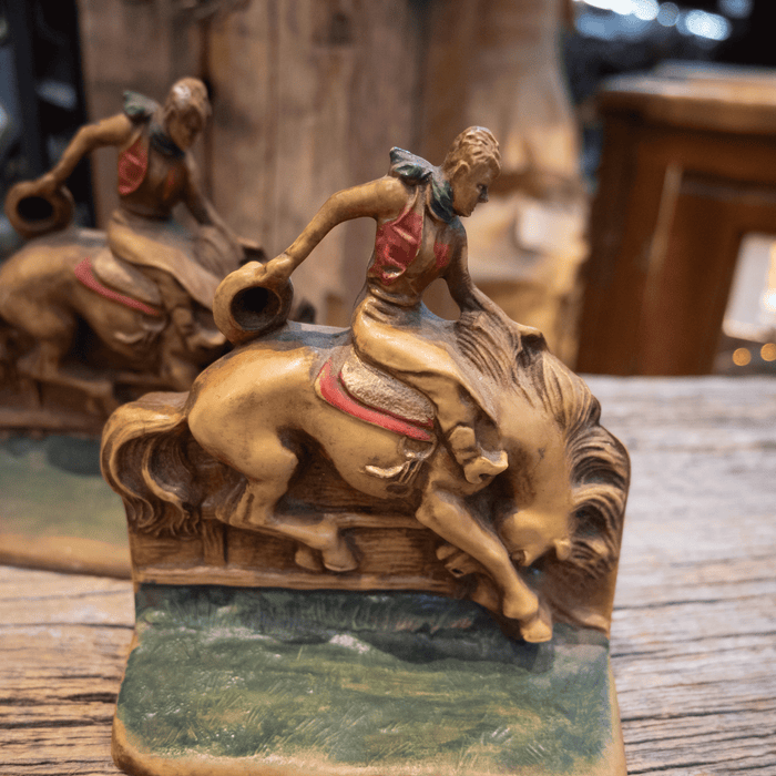1950's Raffia Collection Bucking Horse Bookends