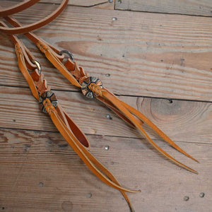 Joe Hipp 8ft. Roping Reins with Silver/Copper Conchos JHL010 Tack - Reins Joe Hipp   