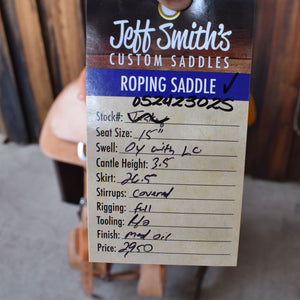 15" JEFF SMITH ROPING SADDLE Saddles Jeff Smith   