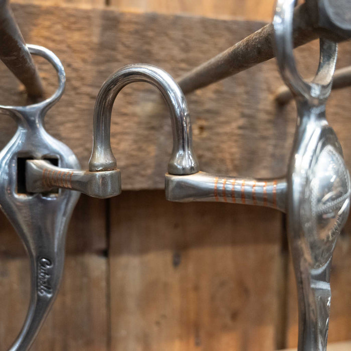 Cutrell Single Concho Correction Bit w/Copper Inlay Tack - Bits Cutrell