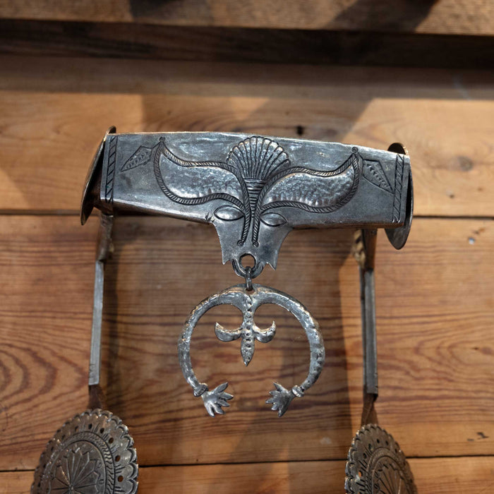 Vintage Native American War Indian Chief Silver Bridle & Rare 19th Century Navajo Bit Tack - Rigs Native American