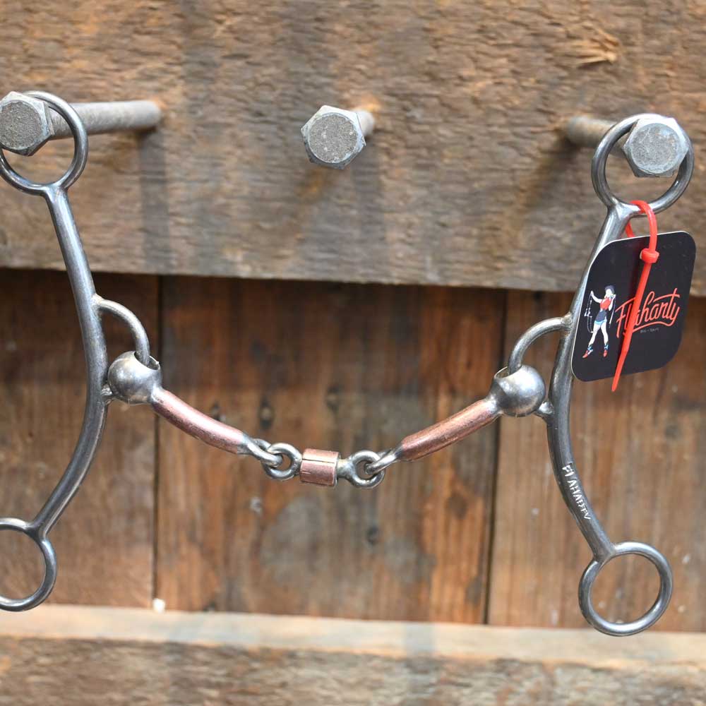 Flaharty - Reg' Betty - 3 Piece Copper Bars with Dogbone and Roller FH586 Tack - Bits, Spurs & Curbs - Bits Flaharty   