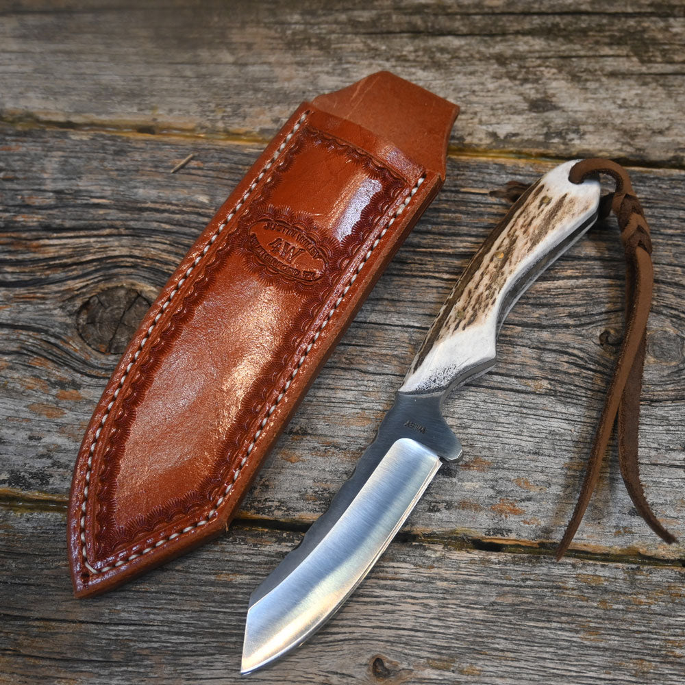 Justin Wiley Handmade Knife with Leather Sheath WK017 Knives Justin Wiley   