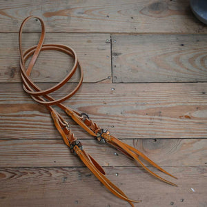 Joe Hipp 8ft. Roping Reins with Silver/Copper Conchos JHL010 Tack - Reins Joe Hipp Leather   