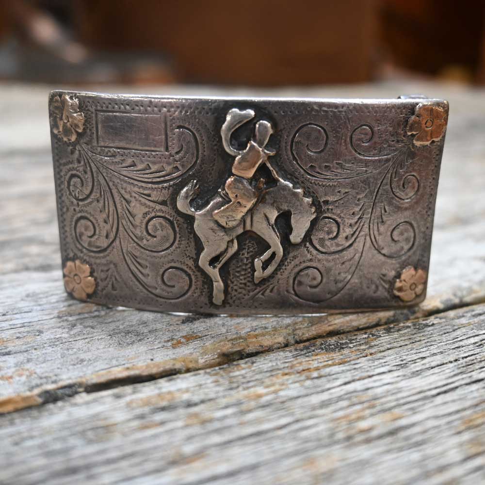 Vintage Western Handmade Sterling Silver - Ol' Mexico Buckle _CA917 Collectibles Mexico   