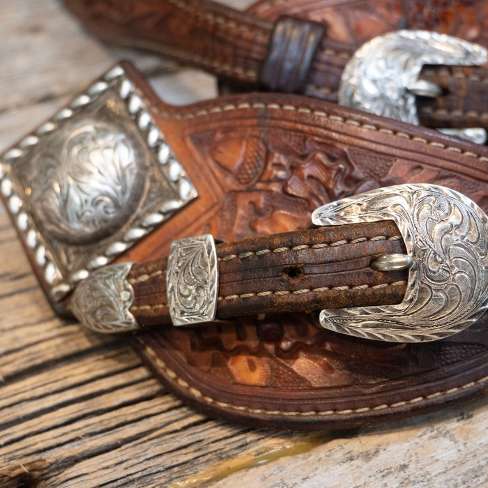 Blue Ribbon tack silver Heritage spur straps 1850