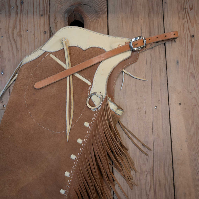 Used Austin Valimont Roughout Stepthrough Chaps Tack - Chaps & Chinks Austin Valimont