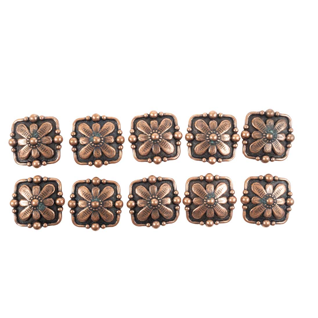 New Bronzed Floral Set Of 10 1 1/12" Conchos Sale Barn MISC   