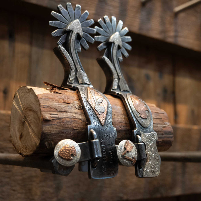 TOOLEY Silver & Copper Buffalo/Tomahawk Spurs