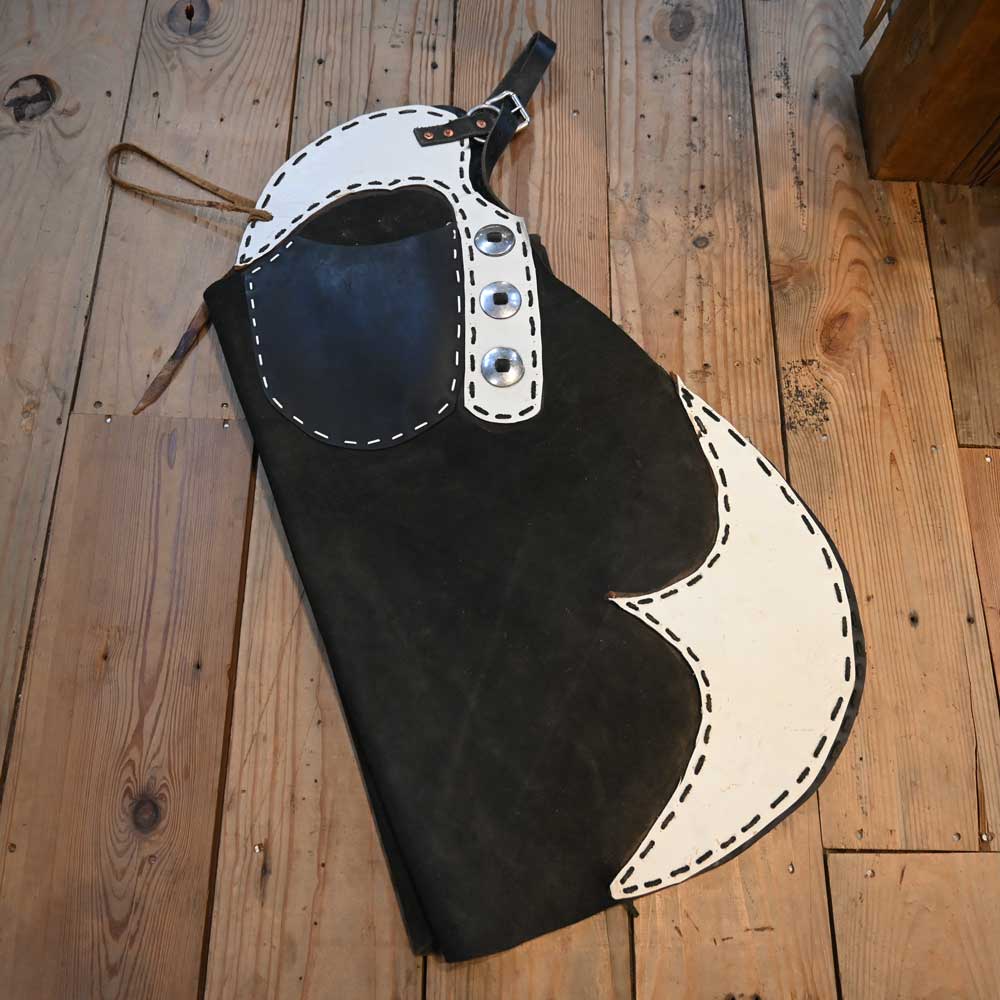 Black & White Rough-Out Stepthrough Chaps Tack - Chaps & Chinks MISC