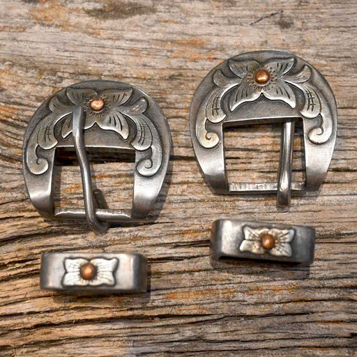 Kerry Kelley Silver Mounted 1/2" Headstall Buckle Set Tack - Conchos & Hardware Kerry Kelley