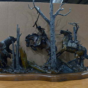 "Train Wreck" Bronze Sculpture By Vic Payne