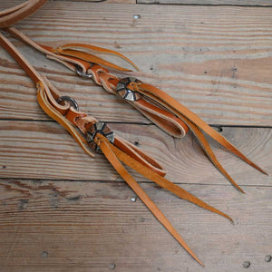 Joe Hipp 8ft. Roping Reins with Silver/Copper Conchos JHL011 Tack - Reins Joe Hipp Leather   