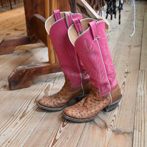 Ross Boots Amarillo, Texas - Ostrich with a Splash of Pink!!  _CA877 Collectibles Ross Boots   