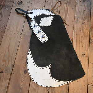 Black & White Rough-Out Stepthrough Chaps Tack - Chaps & Chinks MISC