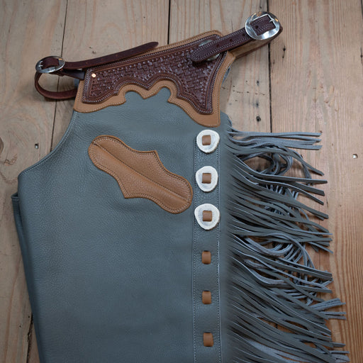 Teskey's Large Silver All Around Shotgun Chaps Tack - Chaps & Chinks Teskey's