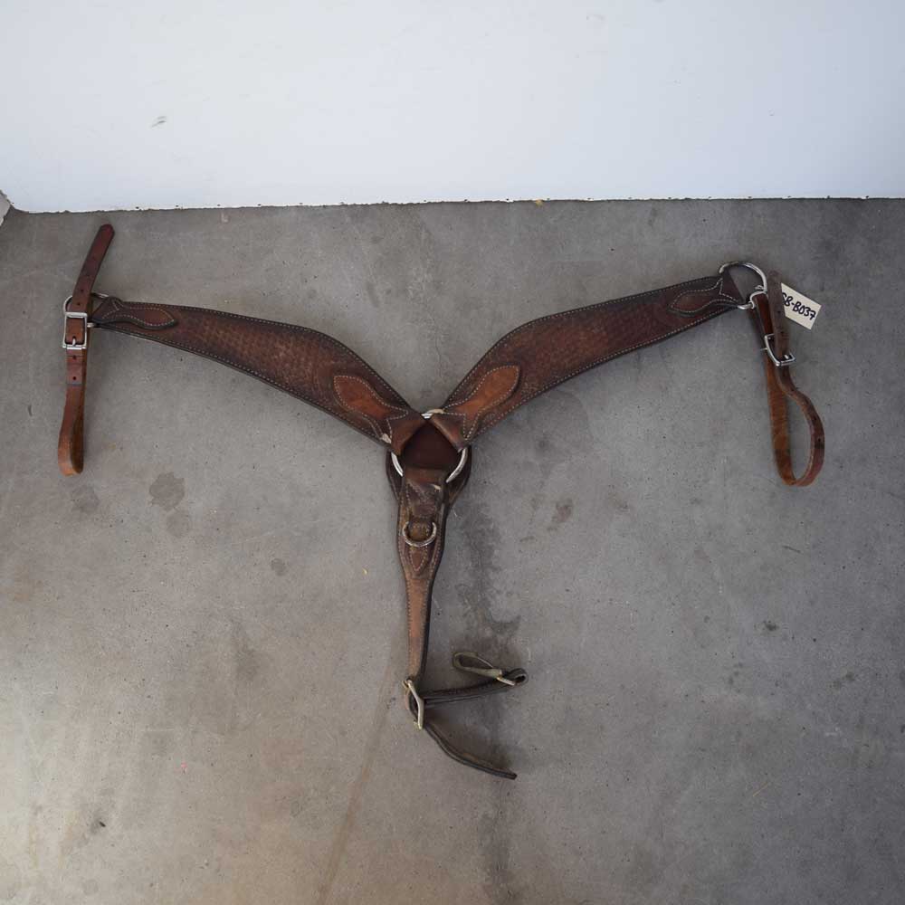 Used Roping Breast Collar Basket Weave Tooling Sale Barn Teskeys   