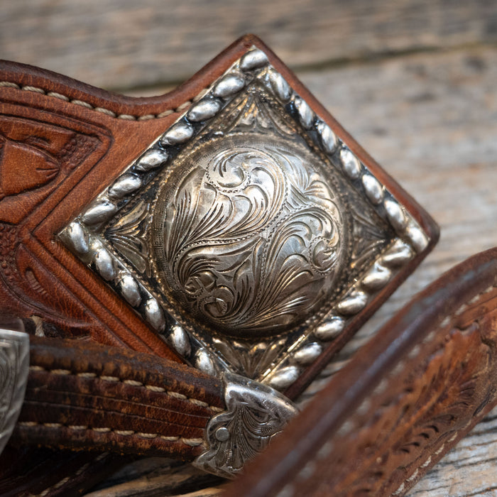 Blue Ribbon tack silver Heritage spur straps 1850