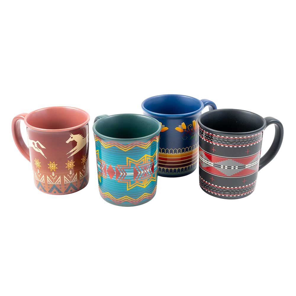 Pendleton Woolen Mills American Indian College Fund Set of Four Printed  Ceramic Mugs